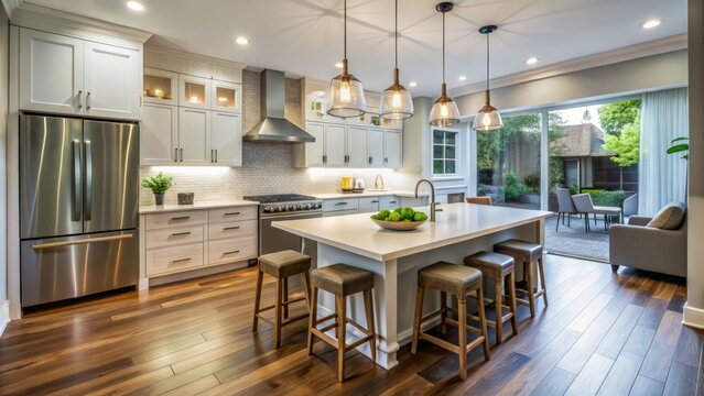 * Renovate the kitchen with new flooring, updated lighting, and modern amenities, creating a warm and inviting space