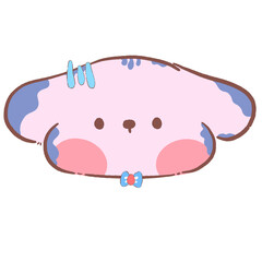 Cartoon puppy face making cute faces