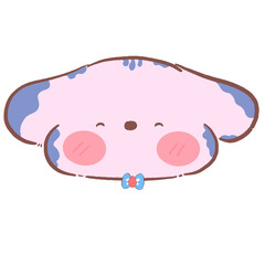 Cartoon puppy face making cute faces