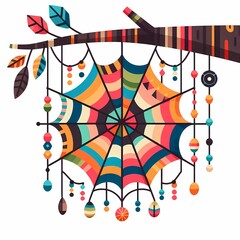 Spider web flat style