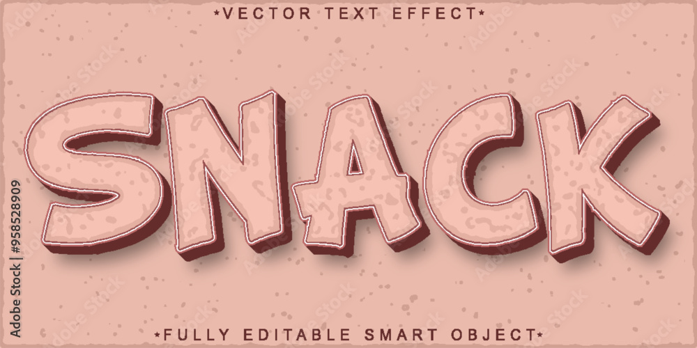 Poster snack vector fully editable smart object text effect