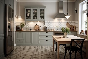 Fototapeta premium Kitchen architecture furniture appliance. Image by rawpixel.