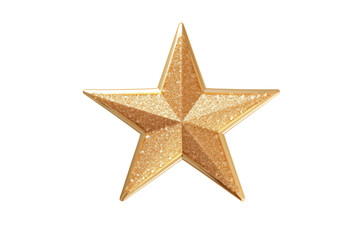 Elegant gold star with a sparkling texture white background