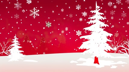 Snow_Background_vector_Red_christmas_background