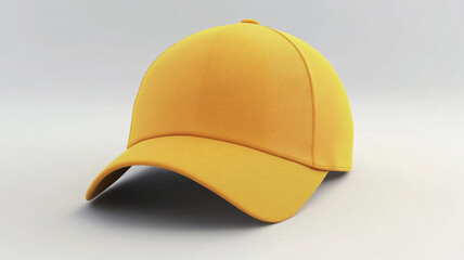 Fototapeta premium yellow baseball cap on white background for mockup design template