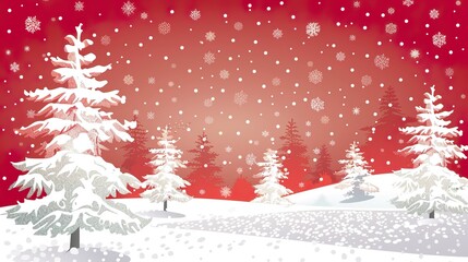 Snow_Background_vector_Red_christmas_background