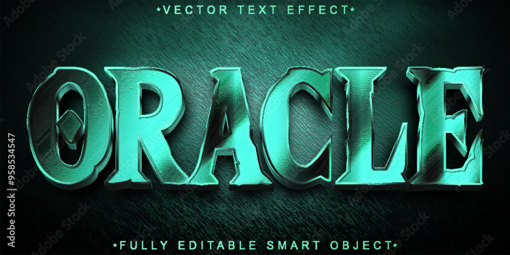 Poster oracle blue vector fully editable smart object text effect