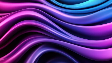 Fototapeta premium Vibrant wave patterns in shades of purple and blue create a dynamic and mesmerizing abstract background.