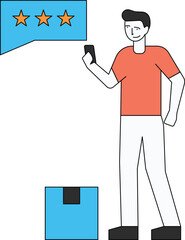 The boy is commenting on home delivery.