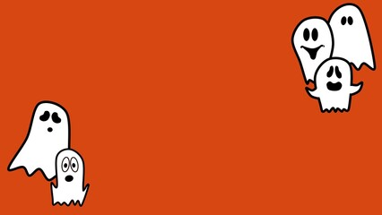 Halloween background illustration of ghost with copy space