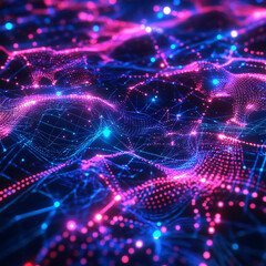 High-tech digital mesh with bright neon lights.High-tech digital mesh with bright neon lights.