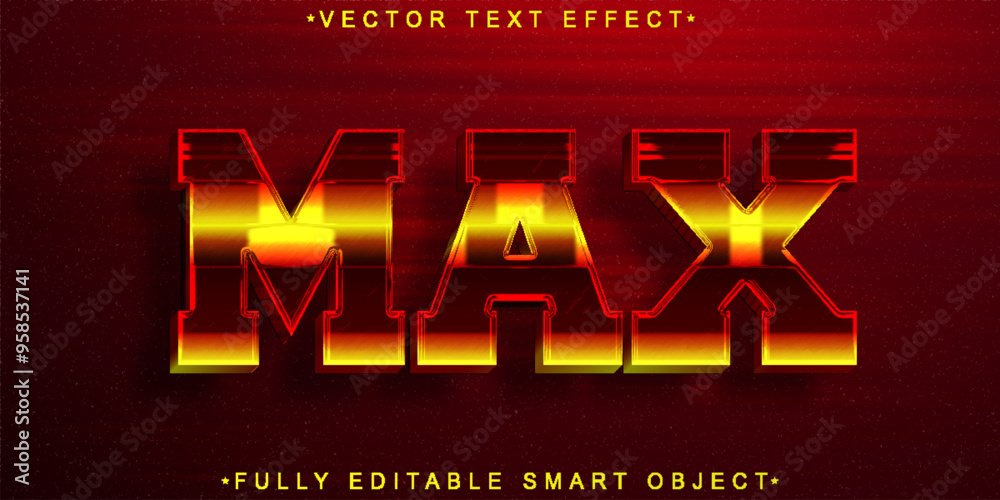 Poster red dark max heroes vector fully editable smart object text effect