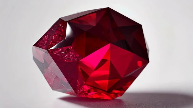 Discover the beauty of isolated ruby with stunning clarity and unique facets in close-up