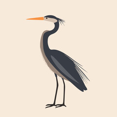 Fototapeta premium Stylized Illustration of a Heron Bird