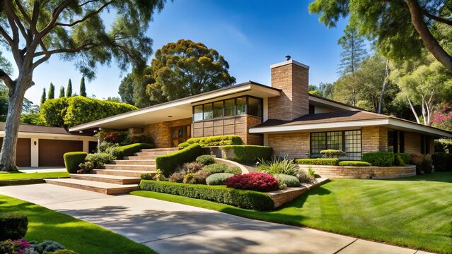 The Brady Bunch house emerges anew with a refreshed facade, boasting modern flair and sleek lines, set against