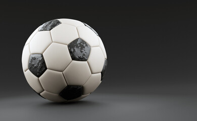 Fototapeta premium soccer football on sloping background