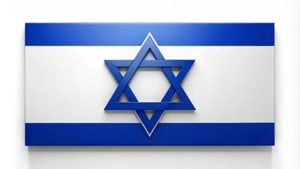 The white background represents peace and purity, while the Star of David shines bright, symbolizing the Jewish faith