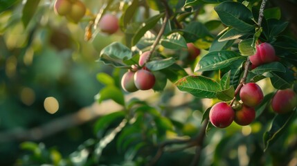 Obraz premium People who grow mangosteen in a beautiful garden