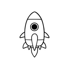 Simple Rocket Illustration With Minimalistic Design Elements
