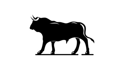 stock bull, black isolated silhouette