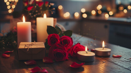 candles and roses