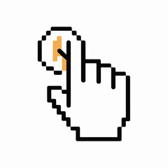 Fototapeta premium Pixelated Icon of a Hand Clicking