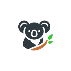 cute koala wild animal logo vector illustration template design