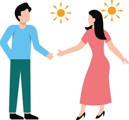 A boy and a girl are having a party.