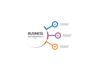 Infographic template concept circular with 3 stage, options or elements. Minimal infographic design template.