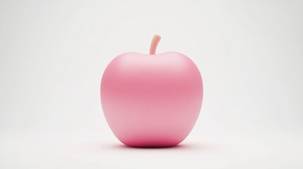 Obraz premium A 3D single icon of an apple with green leaves, suitable for an illustration of healthy food, isolated on white