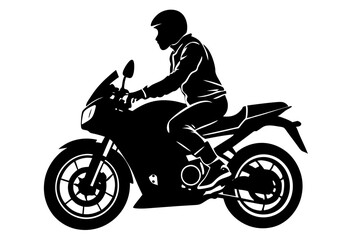 Racing vintage motorbike silhouette vector,icon illustration on white background.