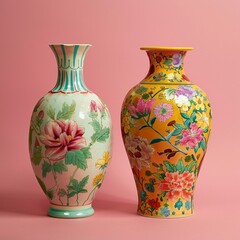 Two unique vases one sweet and one savory perfect for gifting or decoration.