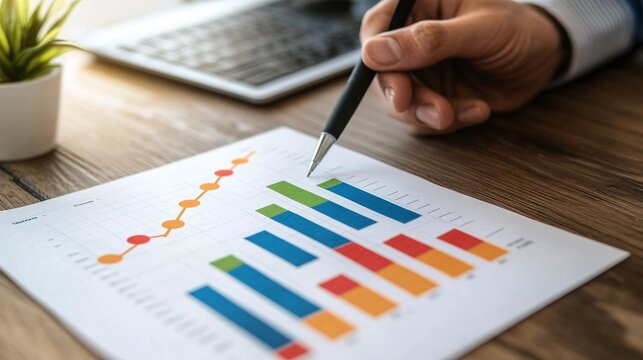 Quality increase and cost optimization for products or services to improve efficiency. Businessman with quality control growth graph and cost reduction, Effective business, Efficient Risk, Cost report