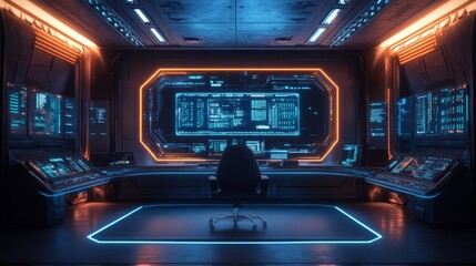 Obraz premium Futuristic Control Room.
