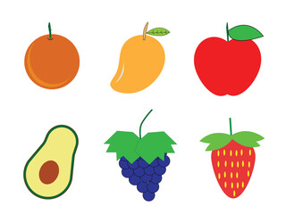 Collection of fruits vector icon