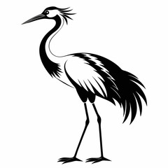 Naklejka premium Crane Bird silhouette vector illustration