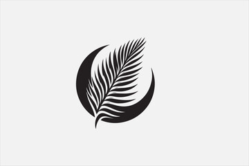 A palm leaves logo style silhouette.