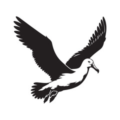 Albatross Bird Silhouette Vector Ideal for Logos, Website Design, and Custom Merchandise
