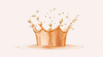 A stunning crown splash illustration, depicting elegance and beauty through shimmering water droplets and a golden hue.