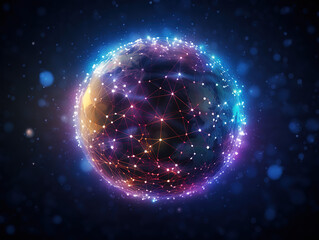 Obraz premium Glowing Digital Globe with Connectivity Lines