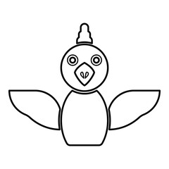 Cockerel chick bird young poultry concept contour outline line icon black color vector illustration image thin flat style