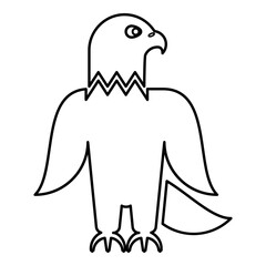 Eagle bald american bird silhouette contour outline line icon black color vector illustration image thin flat style