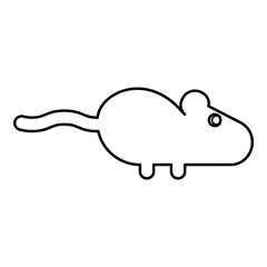 Mouse silhouette rodent contour outline line icon black color vector illustration image thin flat style