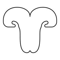 Cat's nose cat pet veterinary concept contour outline line icon black color vector illustration image thin flat style