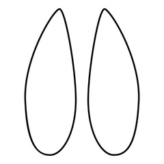 Hoof print elk contour outline line icon black color vector illustration image thin flat style