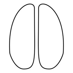 Hoof print deer contour outline line icon black color vector illustration image thin flat style