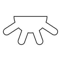Cow's udder contour outline line icon black color vector illustration image thin flat style
