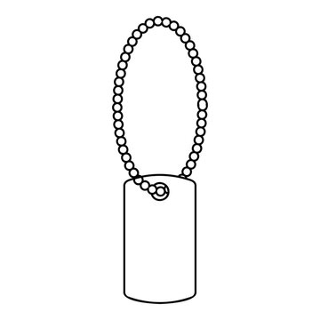 dog tag pendant outline clip art preview
