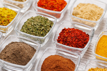 Various spices on the table