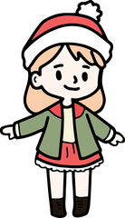 Christmas line drawing cute cartoon elements hand drawn